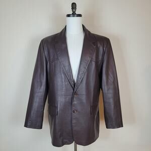 Scully Blazer Jacket Mens 46 Brown Leather Western Two Button Sport Coat Cowboy